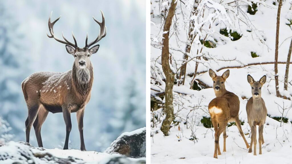 Chevreuil et Cerf : Observer la faune hivernale 