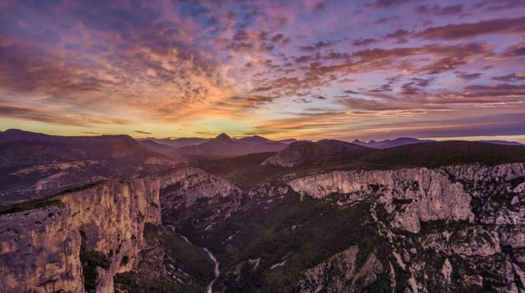 Route des crêtes coucher de soleil Gorges du Verdon