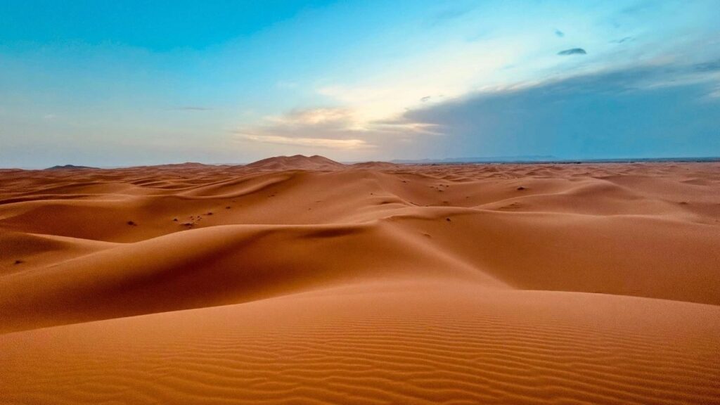 Coucher de soleil Désert Marzouga Maroc