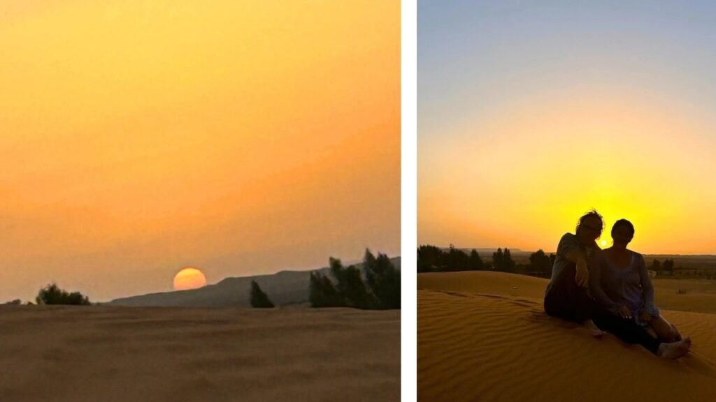 Lever de soleil désert Merzouga Maroc