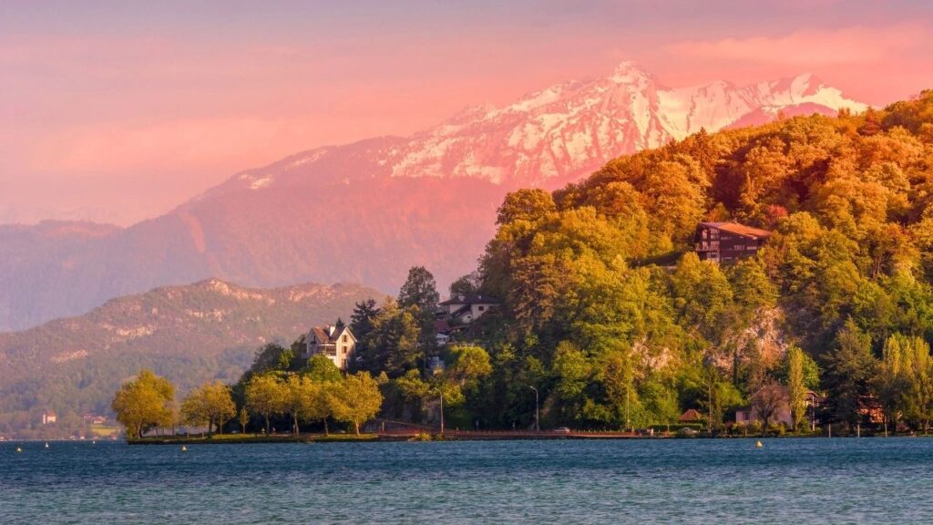 Croisière lac d'Annecy coucher de soleil