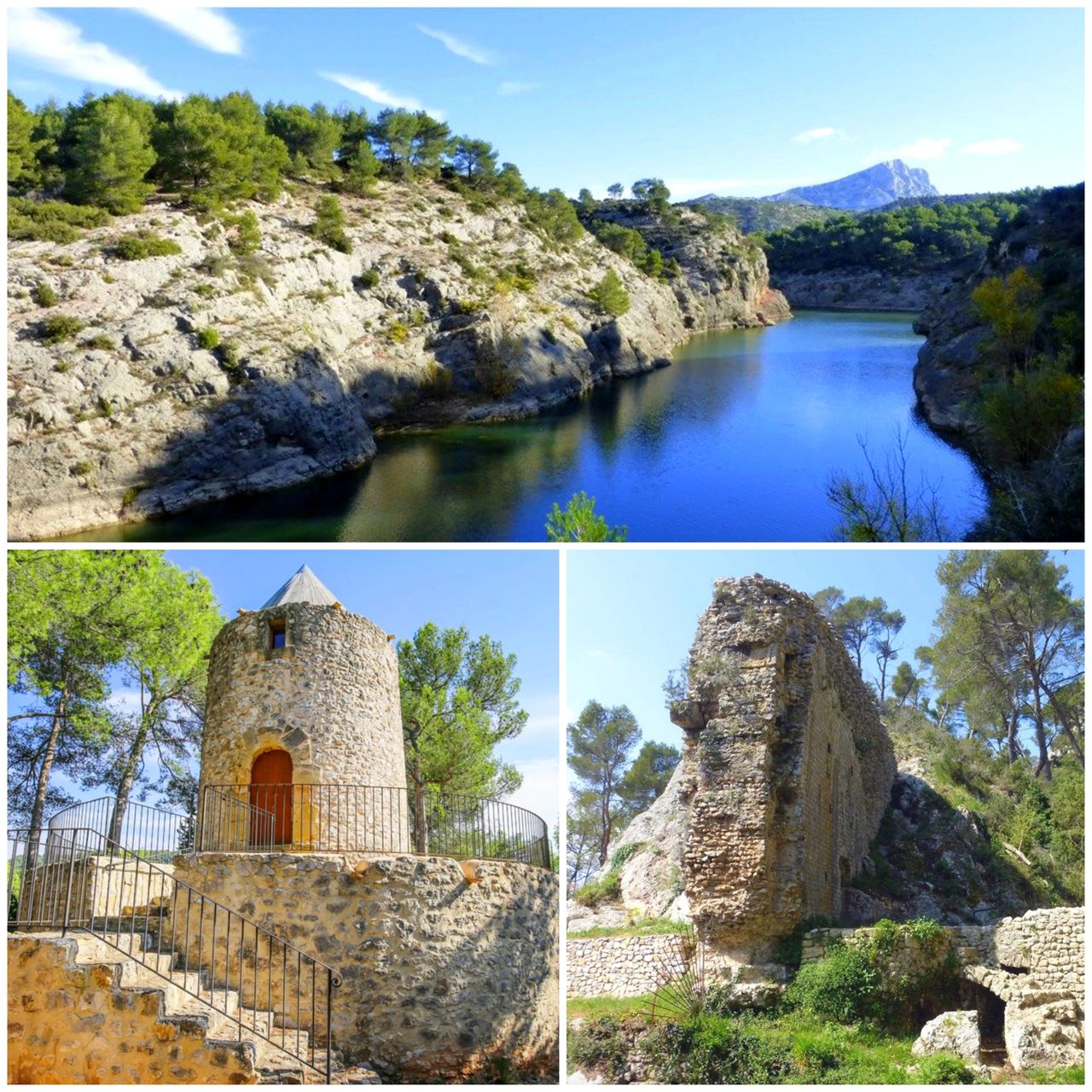 Le barrage de Zola - Le Moulin de Cezanne - Ruines de l'ancien aqueduc romain 