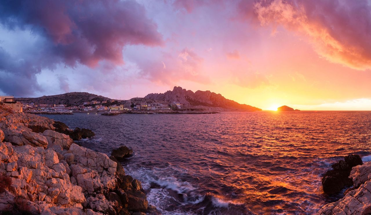 Coucher de soleil Marseille Les Goudes