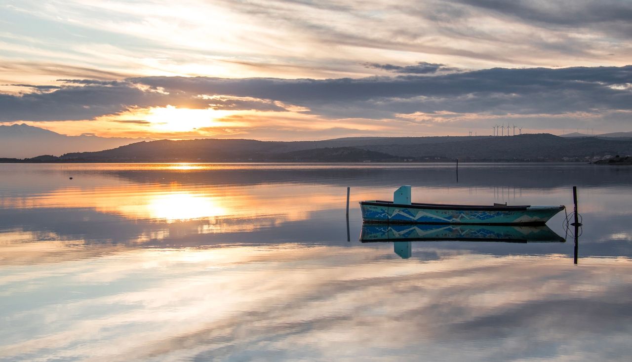 Etang de Leucate coucher de soleil