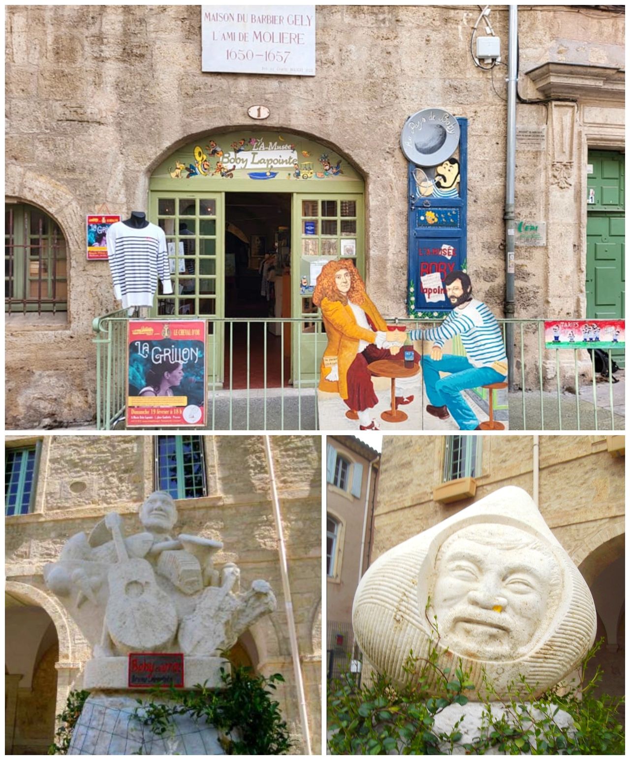 L'A-Musée Boby Lapointe - Sculptures Boby sur la pointe des pierres 