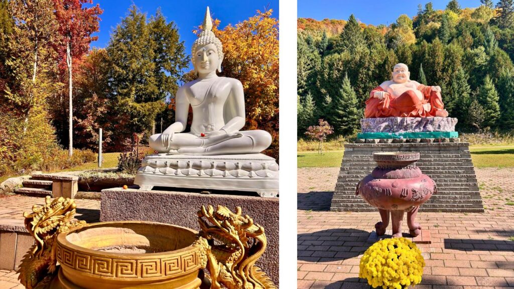 Bouddha du monastère Tam Bao Son et les couleurs d'automne
